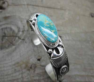 American Indian Cuff Bracelet Pilot Mtn Turquoise 